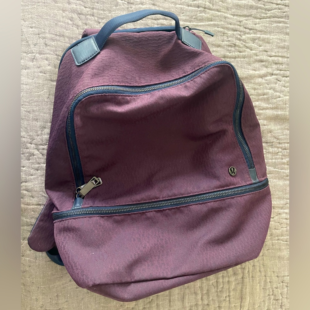 Lululemon City Adventurer Backpack Stacked Jacquard Black Cherry Nocturnal Teal